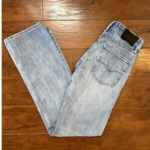 Rock & Roll Denim Revolver Straight Mens 28x34 Slim Straight Light Wash Jeans